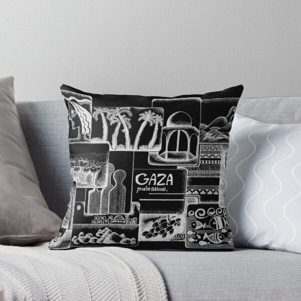 Item preview, Palestine Drawing Art Gaza Collage Design -Black designed and sold by Hurriyyatee.