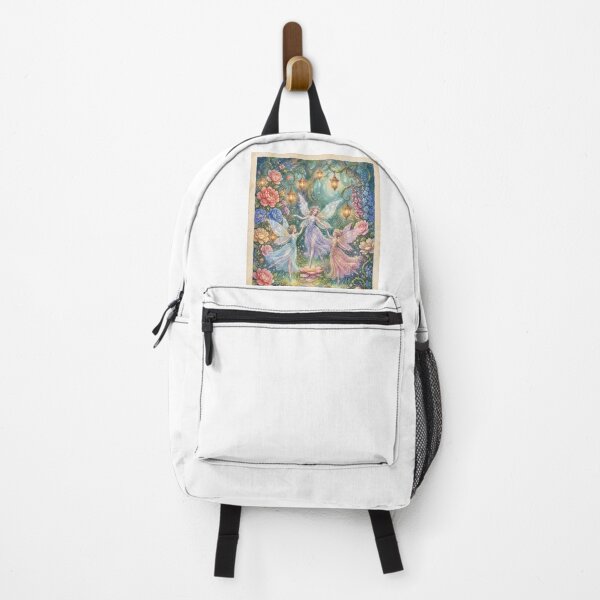 Item preview, Enchanting Fairies Dancing in a Magical Garden Watercolor Art Print designed and sold by D Digital Art.