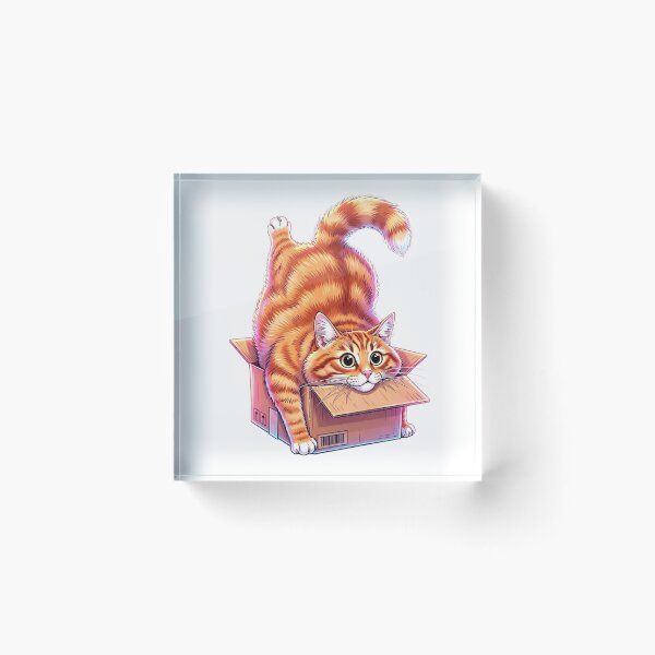 Item preview, Cute Ginger Cat Stuck in a Cardboard Box designed and sold by MyCalmDraw.