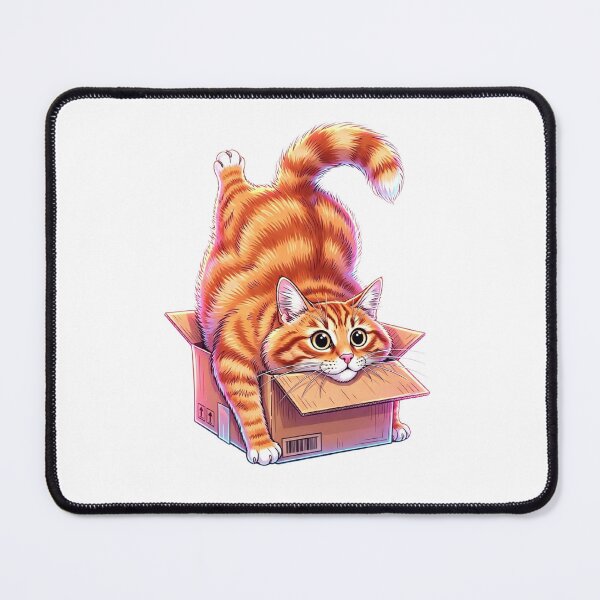 Item preview, Cute Ginger Cat Stuck in a Cardboard Box designed and sold by MyCalmDraw.