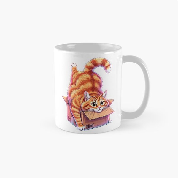 Item preview, Cute Ginger Cat Stuck in a Cardboard Box designed and sold by MyCalmDraw.