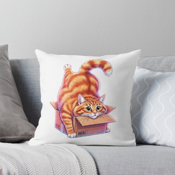 Item preview, Cute Ginger Cat Stuck in a Cardboard Box designed and sold by MyCalmDraw.
