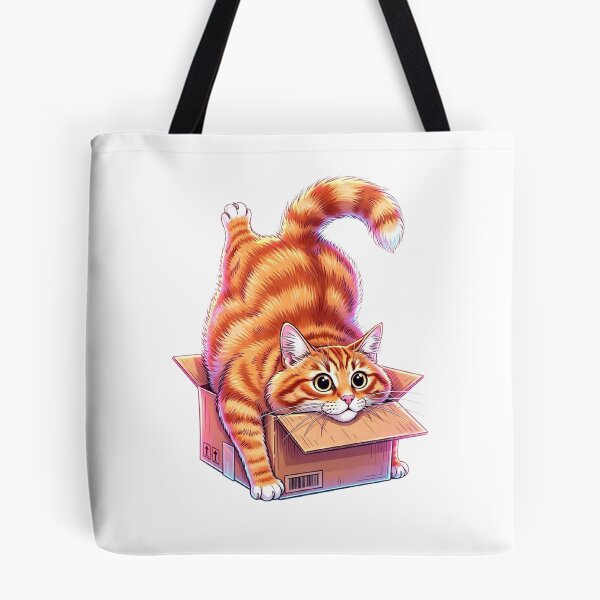 Item preview, Cute Ginger Cat Stuck in a Cardboard Box designed and sold by MyCalmDraw.