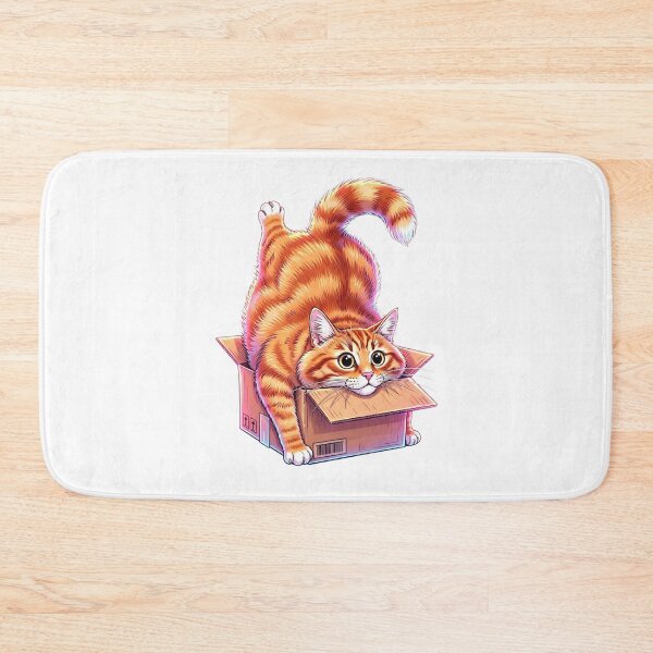 Item preview, Cute Ginger Cat Stuck in a Cardboard Box designed and sold by MyCalmDraw.