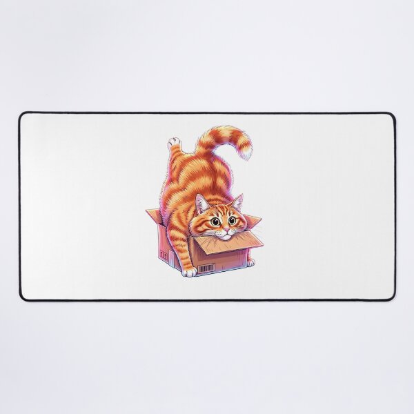 Item preview, Cute Ginger Cat Stuck in a Cardboard Box designed and sold by MyCalmDraw.