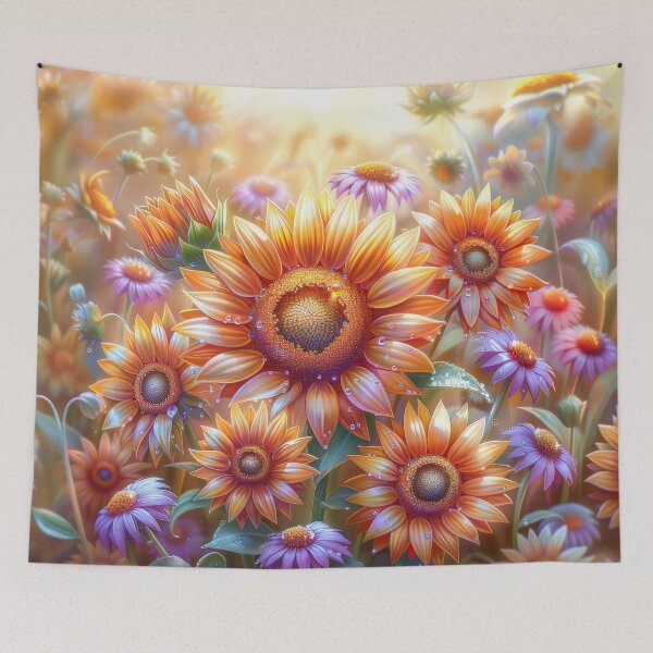 Item preview, Sunflower Field – Vibrant Wildflower Botanical Nature Art designed and sold by MargaretWiktor.
