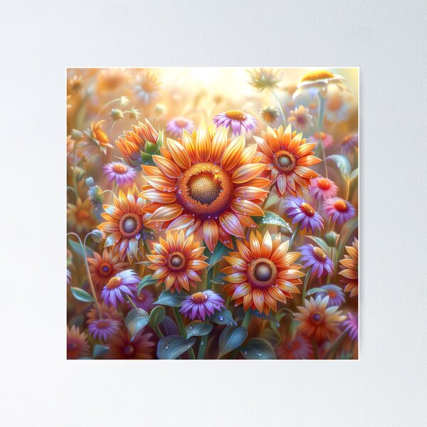 Item preview, Sunflower Field – Vibrant Wildflower Botanical Nature Art designed and sold by MargaretWiktor.