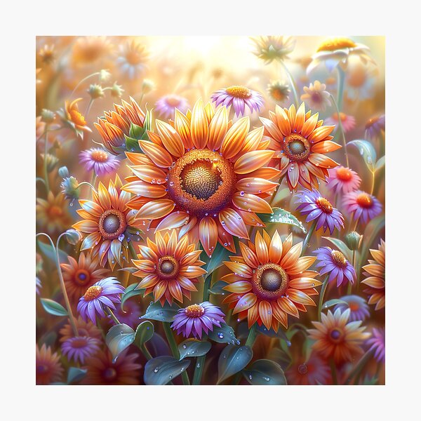 Item preview, Sunflower Field – Vibrant Wildflower Botanical Nature Art designed and sold by MargaretWiktor.