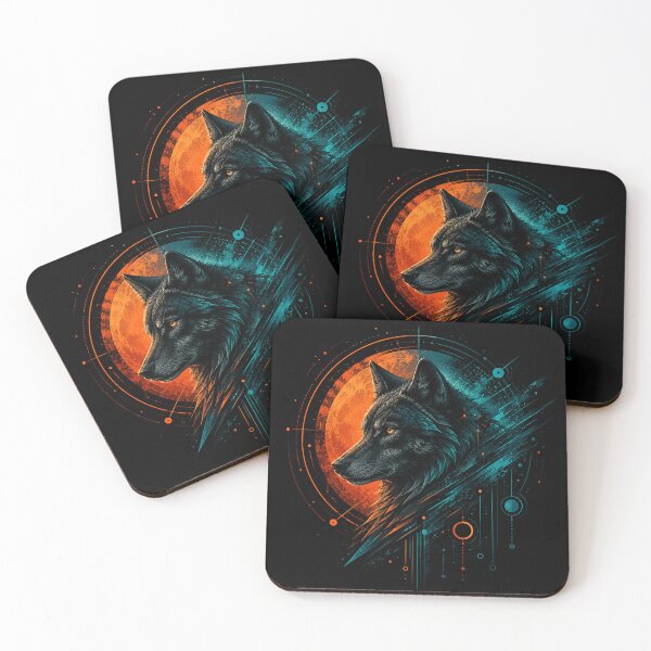 Item preview, Cyber Wolf – Neon Moon Digital Artwork designed and sold by Dogandesighn.