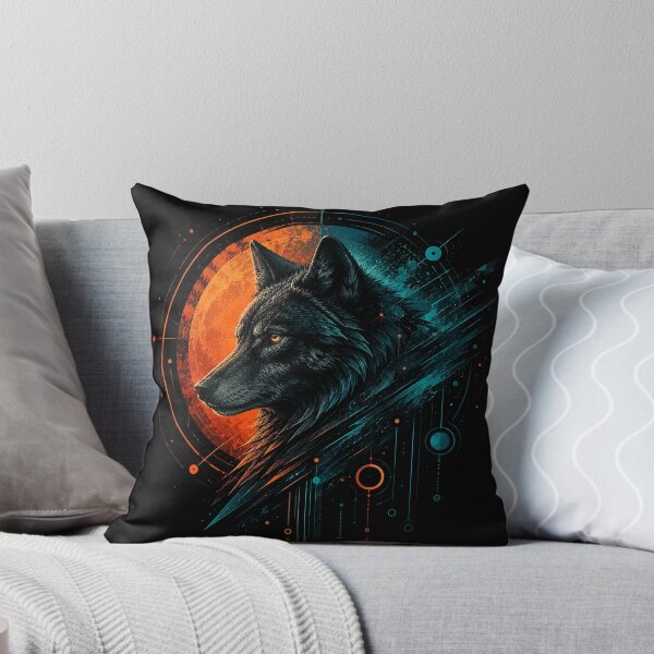 Item preview, Cyber Wolf – Neon Moon Digital Artwork designed and sold by Dogandesighn.