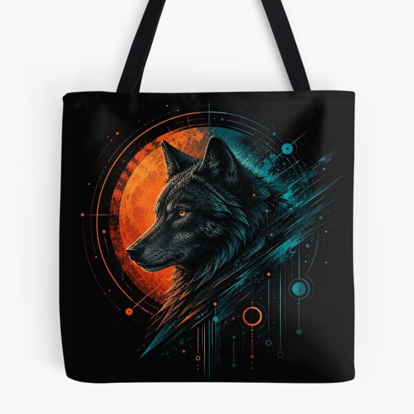 Item preview, Cyber Wolf – Neon Moon Digital Artwork designed and sold by Dogandesighn.