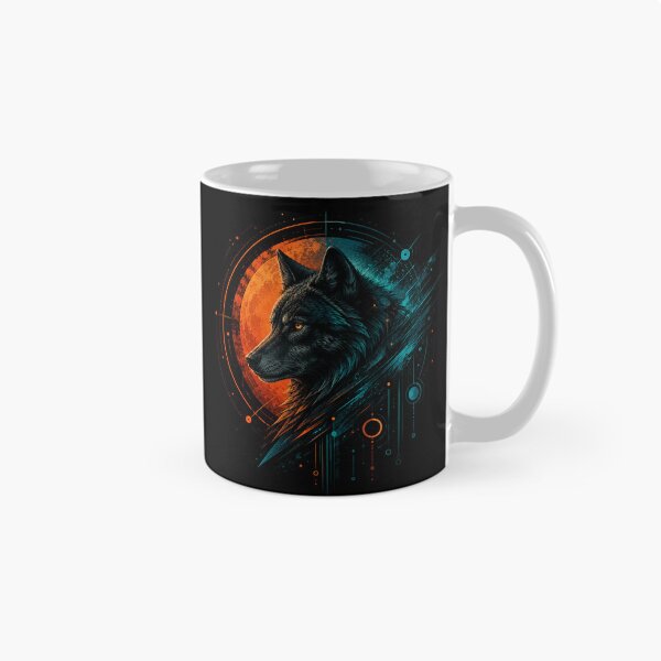 Item preview, Cyber Wolf – Neon Moon Digital Artwork designed and sold by Dogandesighn.