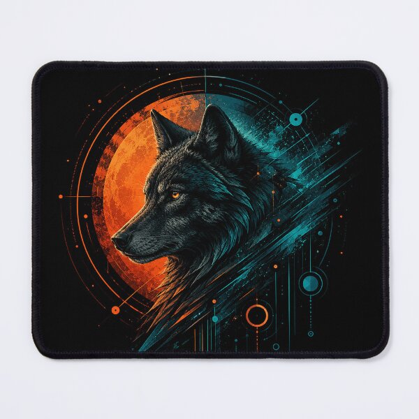 Item preview, Cyber Wolf – Neon Moon Digital Artwork designed and sold by Dogandesighn.