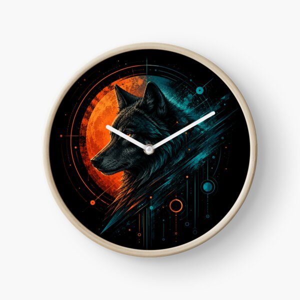 Item preview, Cyber Wolf – Neon Moon Digital Artwork designed and sold by Dogandesighn.