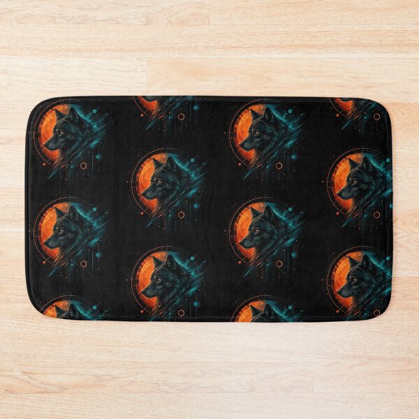 Item preview, Cyber Wolf – Neon Moon Digital Artwork designed and sold by Dogandesighn.