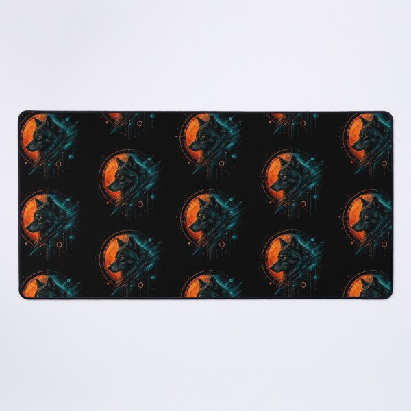 Item preview, Cyber Wolf – Neon Moon Digital Artwork designed and sold by Dogandesighn.
