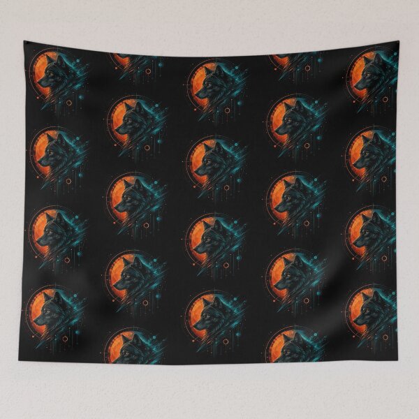 Item preview, Cyber Wolf – Neon Moon Digital Artwork designed and sold by Dogandesighn.