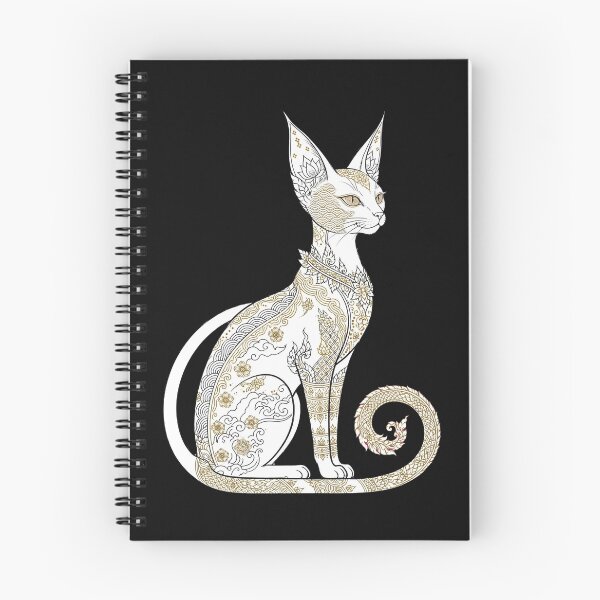 Aperçu de l'œuvre Chat oriental doré - Art du tatouage thaïlandais Sak Yant et japonais Irezumi créée et vendue par PrettyCrypt.