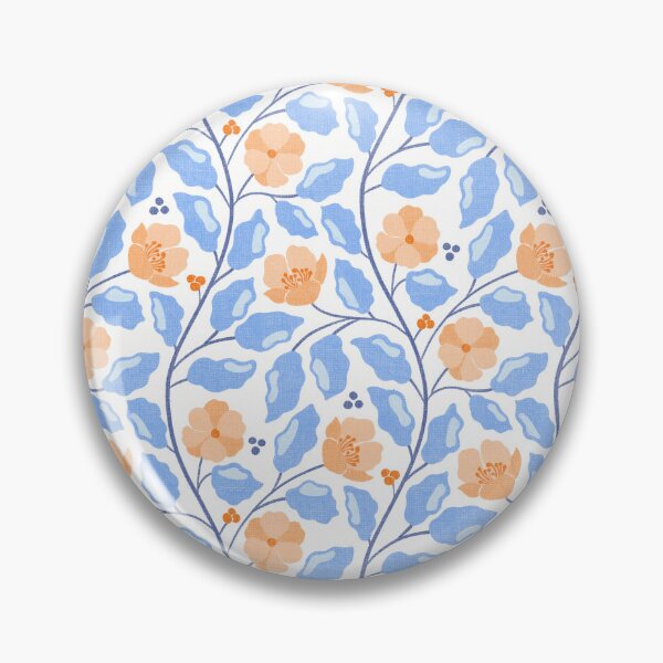 Item preview, Peach & Orange Floral with Light Blue Leaves Seamless Pattern designed and sold by Olive Lane Creative.