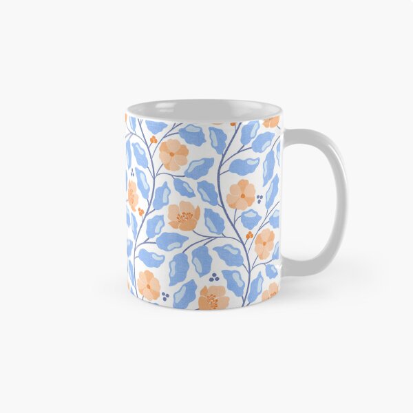 Item preview, Peach & Orange Floral with Light Blue Leaves Seamless Pattern designed and sold by Olive Lane Creative.