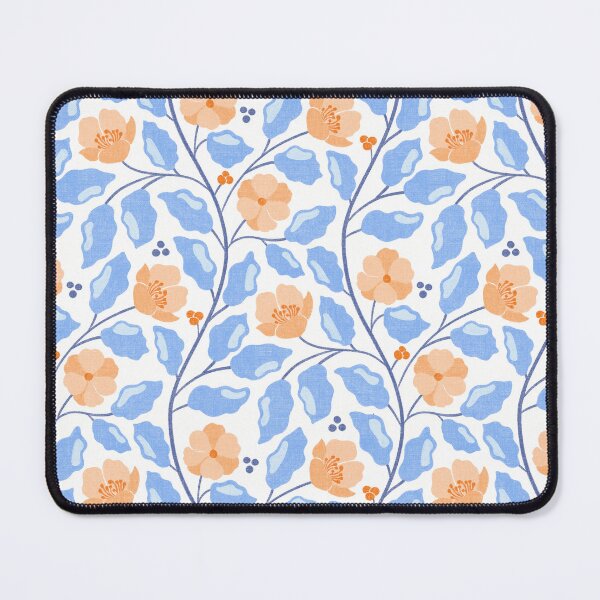 Item preview, Peach & Orange Floral with Light Blue Leaves Seamless Pattern designed and sold by Olive Lane Creative.