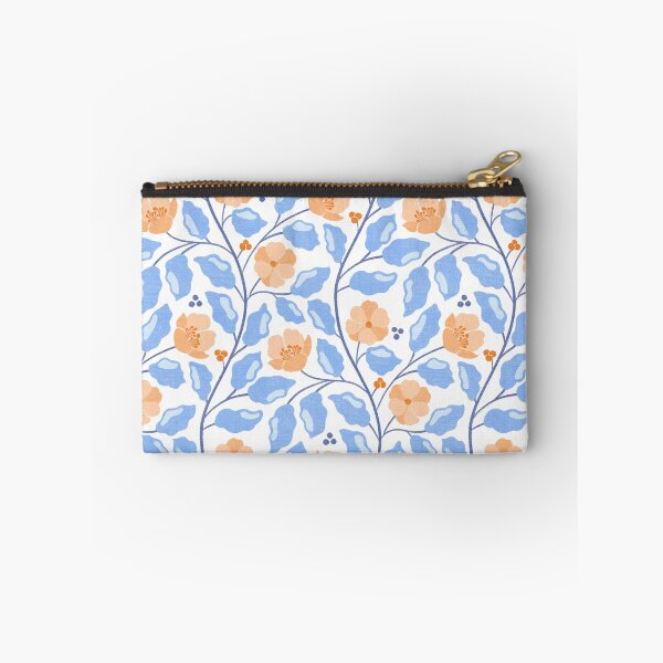 Item preview, Peach & Orange Floral with Light Blue Leaves Seamless Pattern designed and sold by Olive Lane Creative.