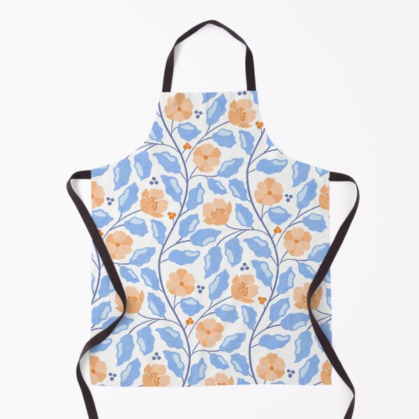 Item preview, Peach & Orange Floral with Light Blue Leaves Seamless Pattern designed and sold by Olive Lane Creative.