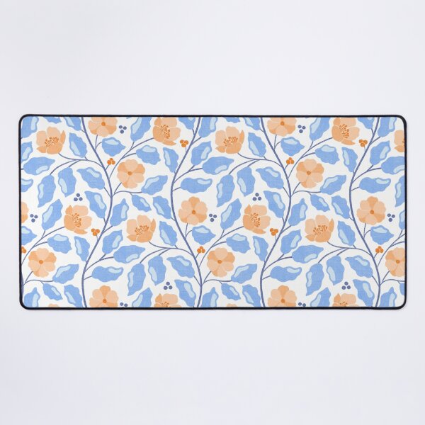 Item preview, Peach & Orange Floral with Light Blue Leaves Seamless Pattern designed and sold by Olive Lane Creative.