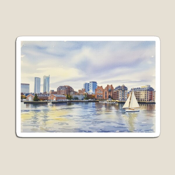 Item preview, Boston Harbor and Sail Boat designed and sold by Pinkgnomie.