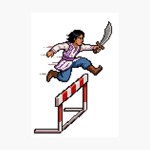 Item preview, Prince with a sword on an obstacle course racing - Vintage Gaming designed and sold by TontikDesign.