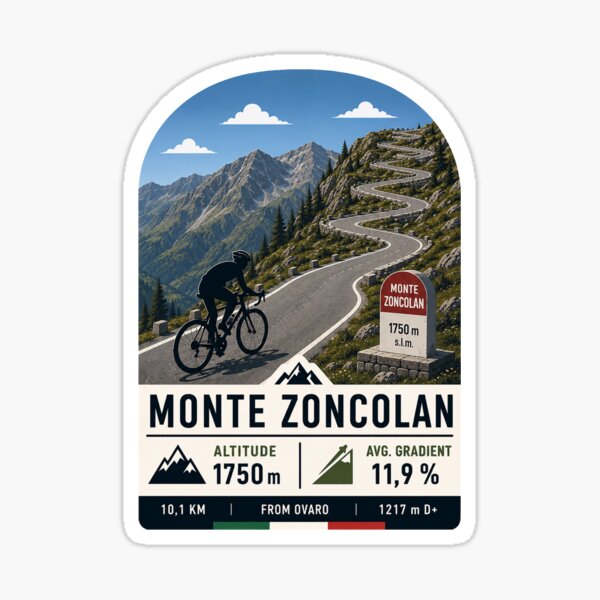 Item preview, Monte Zoncolan Italy Epic Cycling Climb designed and sold by sticket-travel.