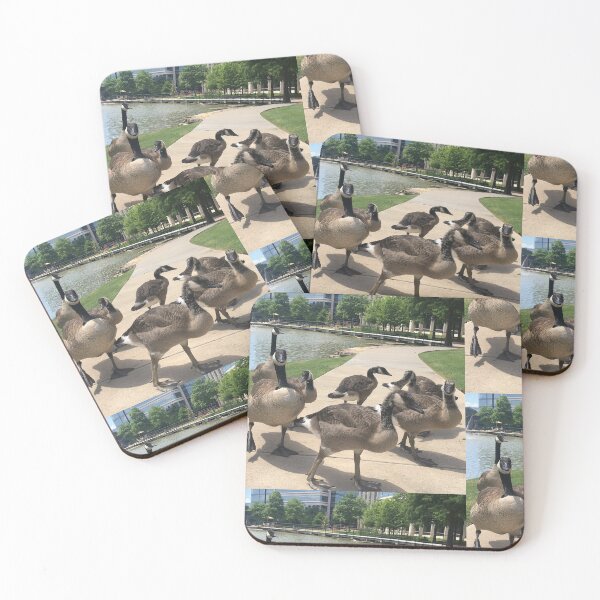 Item preview, Canada Geese Flock by the Lake Art Print designed and sold by KaleChub.