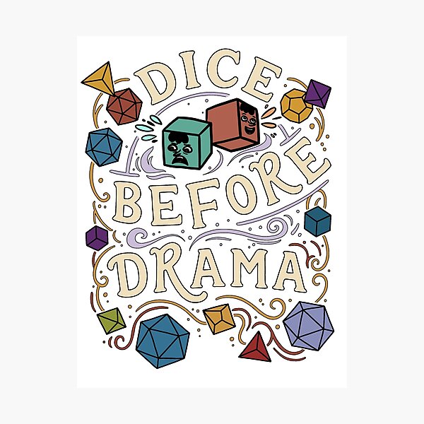 Item preview, Dice Before Drama Funny Tabletop RPG designed and sold by Tiny Tavern Tales.