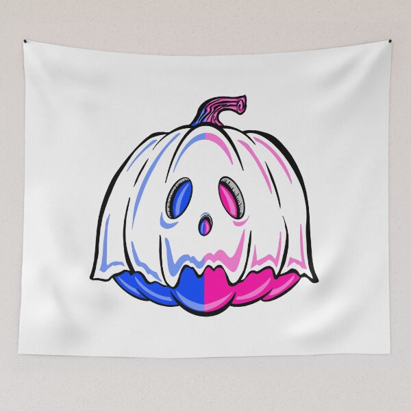 Item preview, Pink And Blue Ghost Pumpkin  designed and sold by missmann.