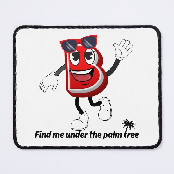 Item preview, Letter B in Paradise - Cute Cartoon Initial Find Me Under the Palm Tree designed and sold by ImaginARTDesign.