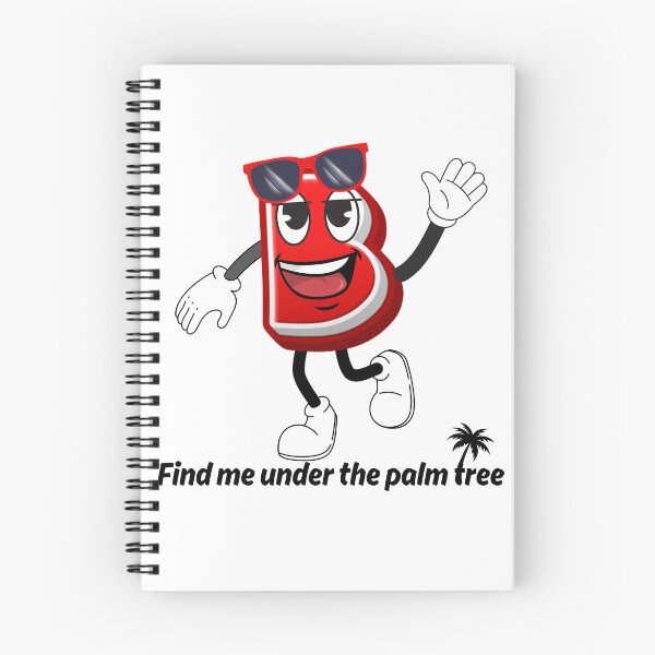 Item preview, Letter B in Paradise - Cute Cartoon Initial Find Me Under the Palm Tree designed and sold by ImaginARTDesign.