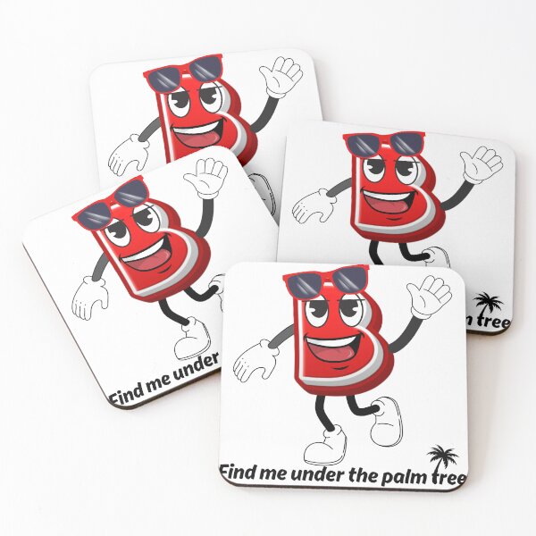 Item preview, Letter B in Paradise - Cute Cartoon Initial Find Me Under the Palm Tree designed and sold by ImaginARTDesign.