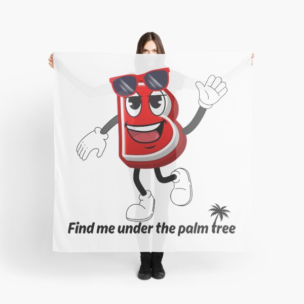 Item preview, Letter B in Paradise - Cute Cartoon Initial Find Me Under the Palm Tree designed and sold by ImaginARTDesign.