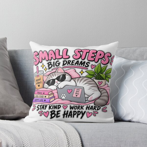 Item preview, Small Steps Big Dreams Cute Cat designed and sold by OddMuseLab.