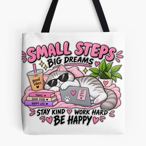 Item preview, Small Steps Big Dreams Cute Cat designed and sold by OddMuseLab.