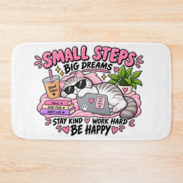 Item preview, Small Steps Big Dreams Cute Cat designed and sold by OddMuseLab.