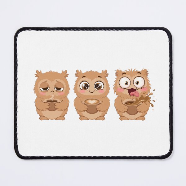 Item preview, Cute Owl Coffee Progression - Sleepy, Happy, Over-Caffeinated - Funny Caffeine Addict designed and sold by ExpressoJungle.