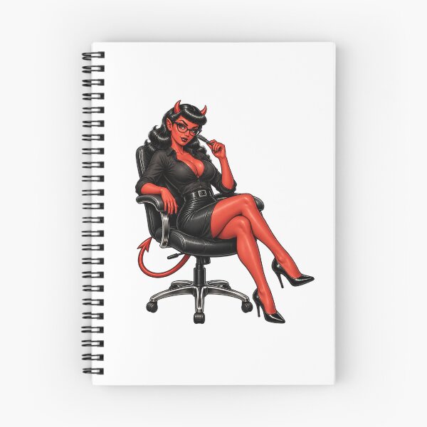 Item preview, Devil Girl Office Worker Pin-Up designed and sold by PIXEL POP DESIGNS - Beyond the Norm!.