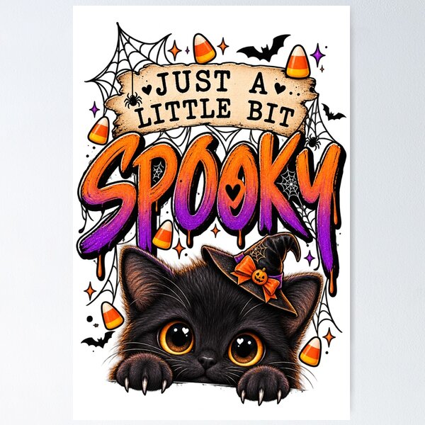 Item preview, Cute Spooky Black Cat Halloween – Witchy Candy Corn Design designed and sold by Ayden World.