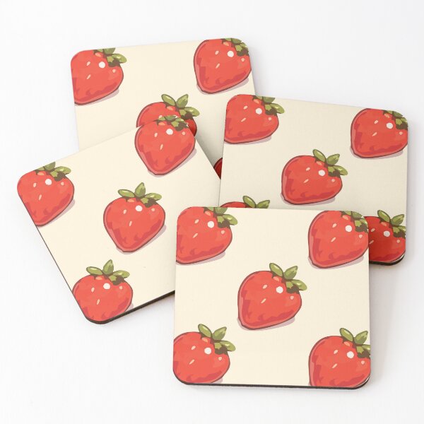 Item preview, Strawberry Pattern – Retro Red Strawberries & Green Leaves 1 designed and sold by SimplePoDesign.