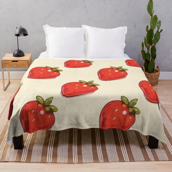 Item preview, Strawberry Pattern – Retro Red Strawberries & Green Leaves 1 designed and sold by SimplePoDesign.
