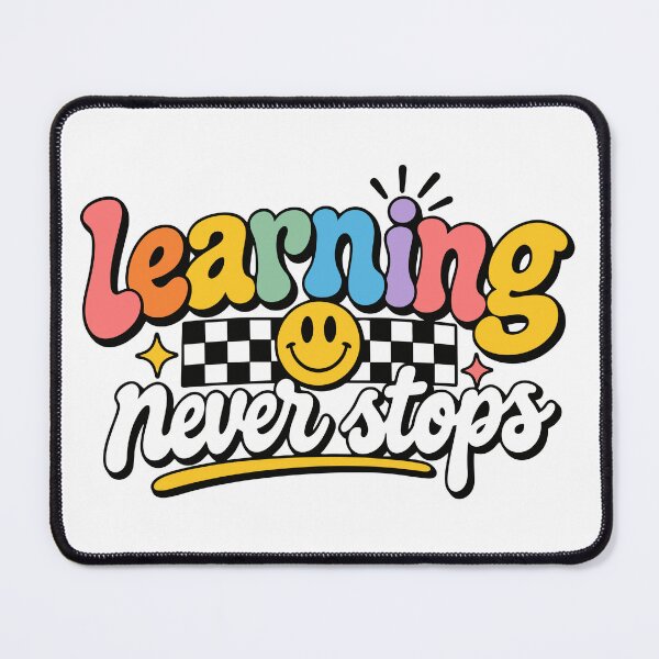 Item preview, Learning Never Stops | Retro Education Smiley Design designed and sold by Sunday.Supply.