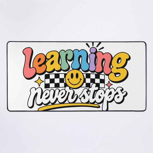 Item preview, Learning Never Stops | Retro Education Smiley Design designed and sold by Sunday.Supply.