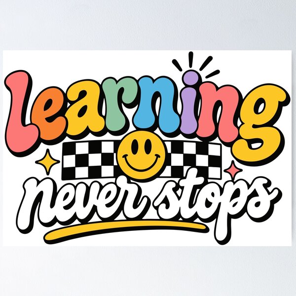 Item preview, Learning Never Stops | Retro Education Smiley Design designed and sold by Sunday.Supply.