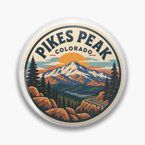 Item preview, Pikes Peak Colorado Vintage Mountain Highway Badge designed and sold by LittleArij.
